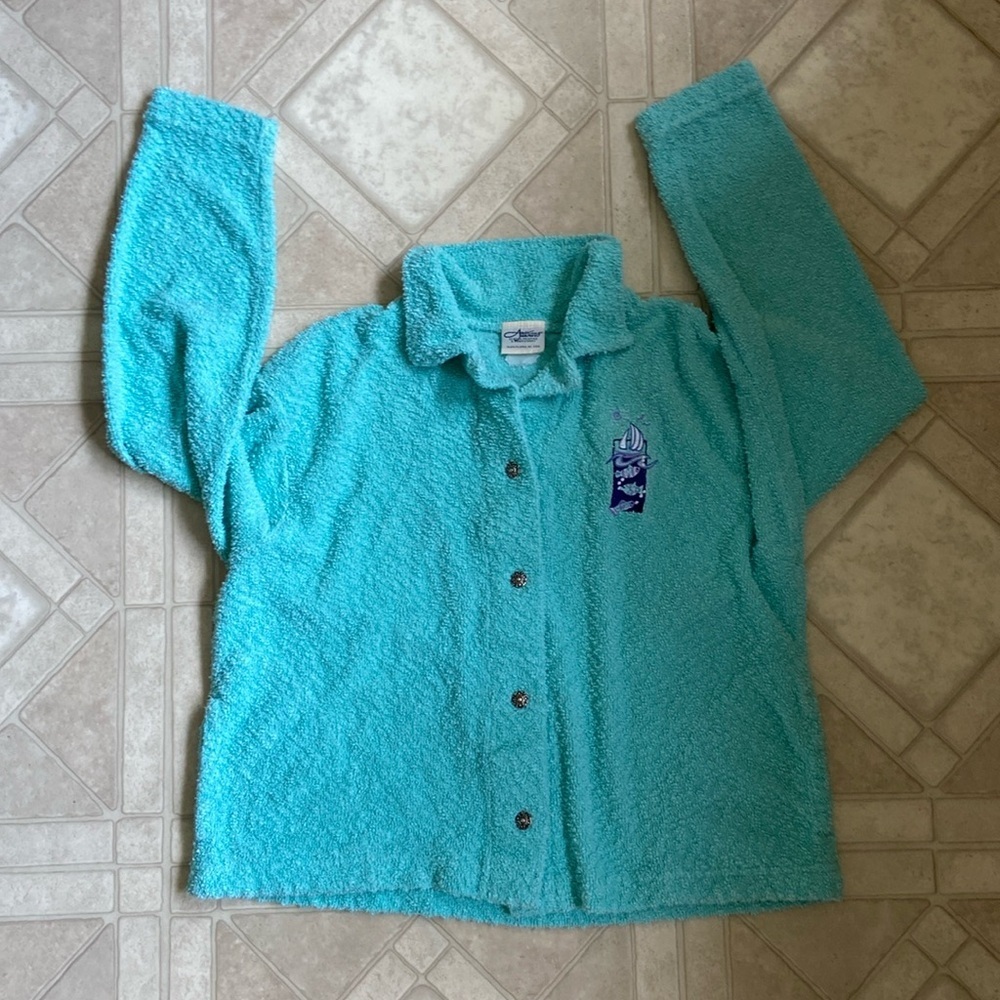 Artisans Screen Printing & Embroidery terry cloth jacket USA size Large petite